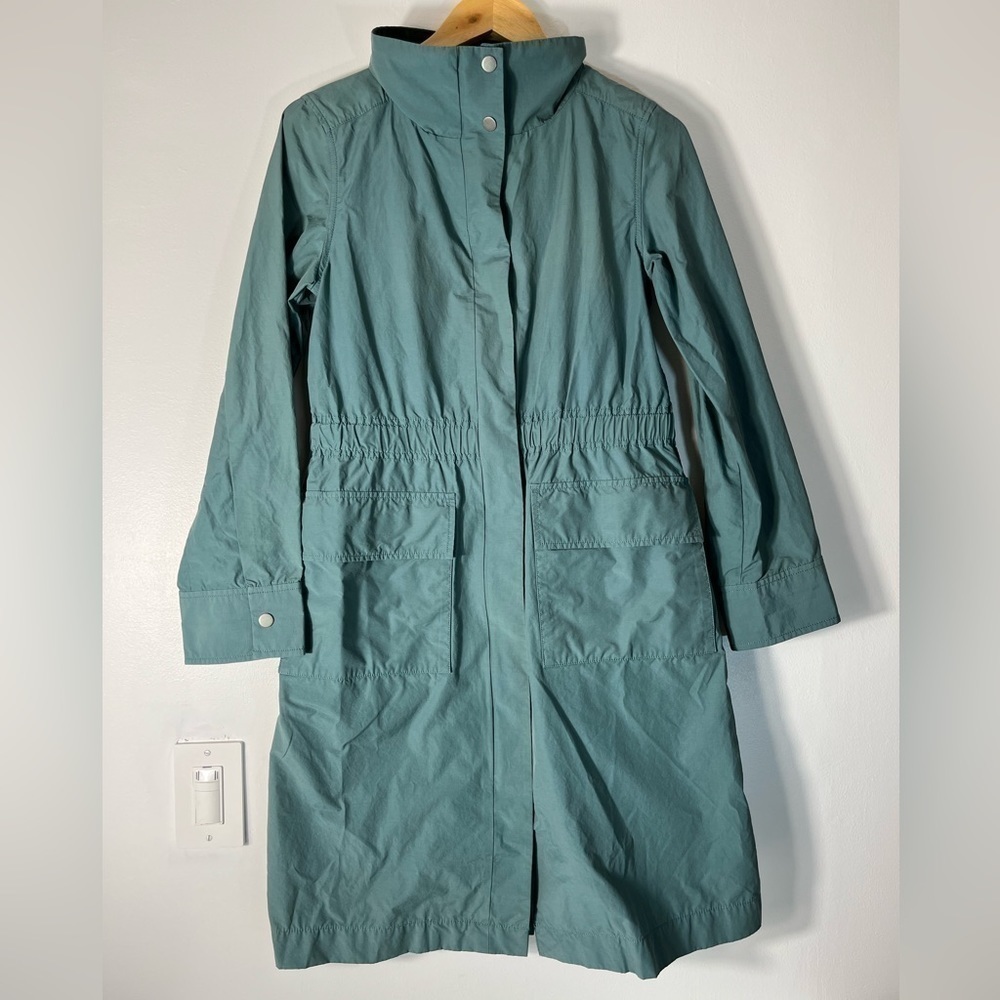 Eileen Fisher Organic Cotton/Nylon Jacket 2 Way Full Zip Blue Coat Womens XXS